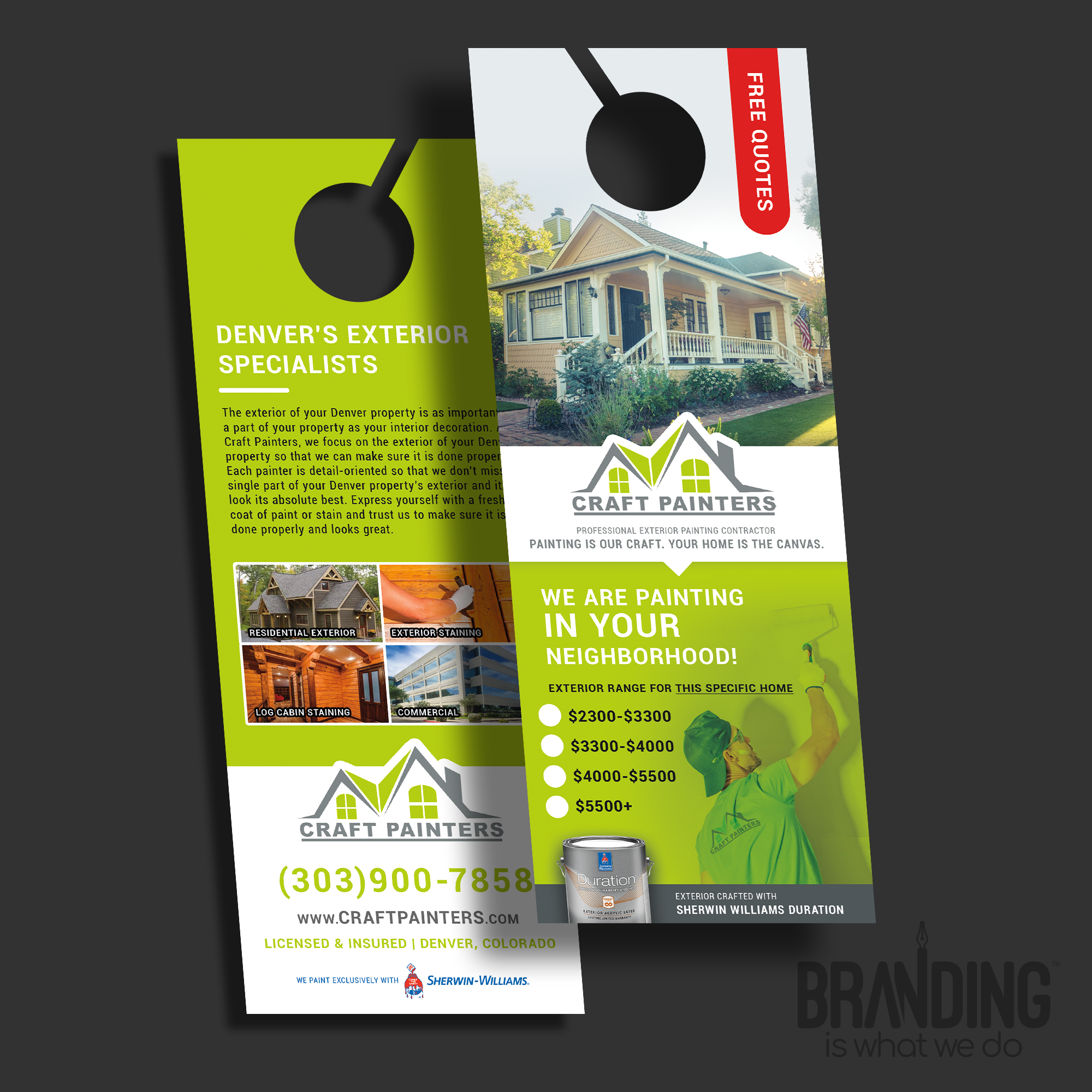 Door Hangers for Painters - Designed & Printed - FREE Shipping – Footbridge  Marketing