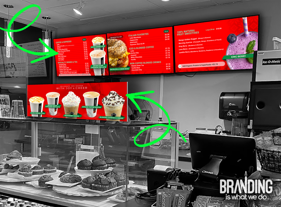 Menu Design & Digital Display Graphic Design