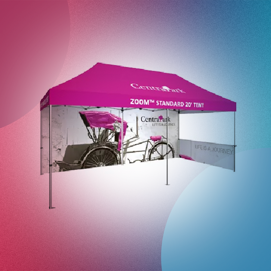 Custom printed outdoor tents 10x10 and 10x20 in Denver Colorado